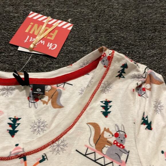 Kensie Brand NWT Women's size Small Critter Holiday Winter Nightgown - Picture 3 of 5